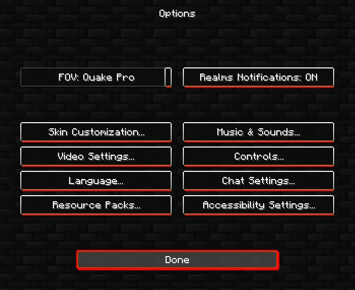 Only red gui, Текстуры, Minecraft