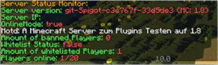 Server Status Viewer — скриншот 1 (Плагины, Minecraft)