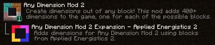 Any Dimension Mod 2 - Applied Energistics 2, Моды, Minecraft