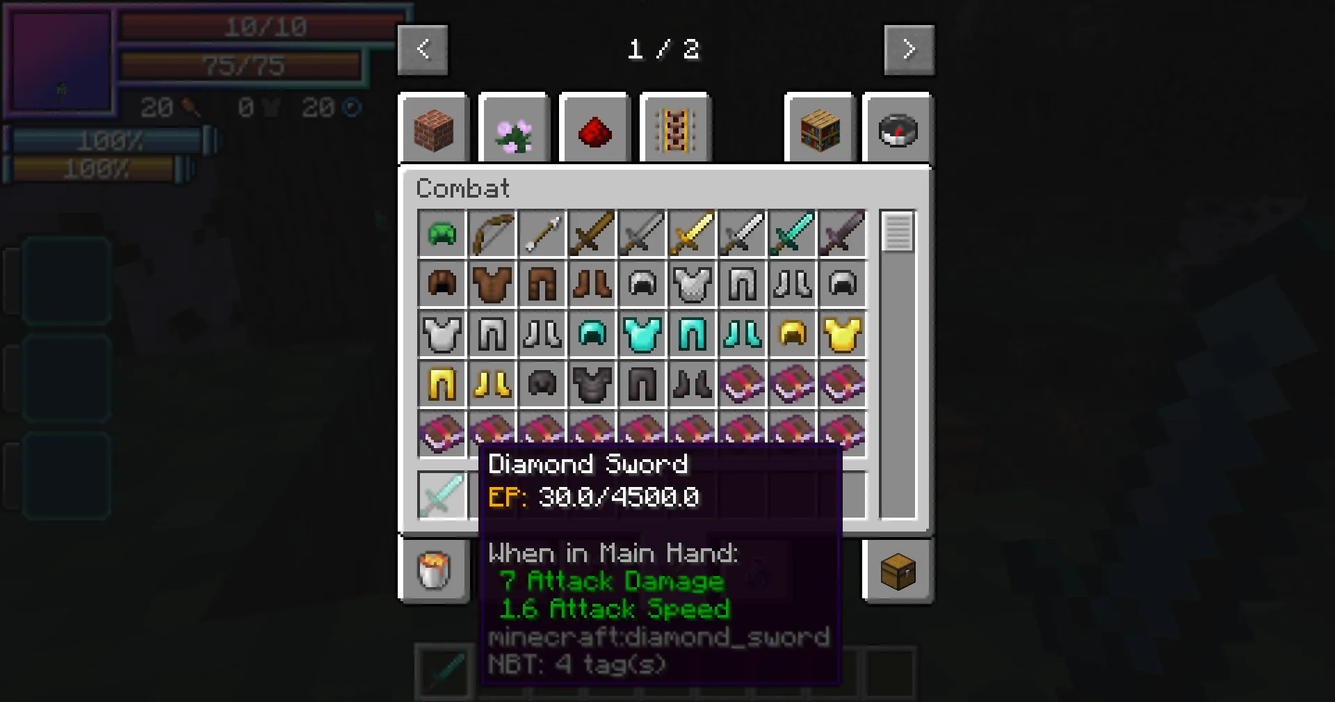 Tensura EP and Evolving Armour, Tools and Weapons, Моды, Minecraft