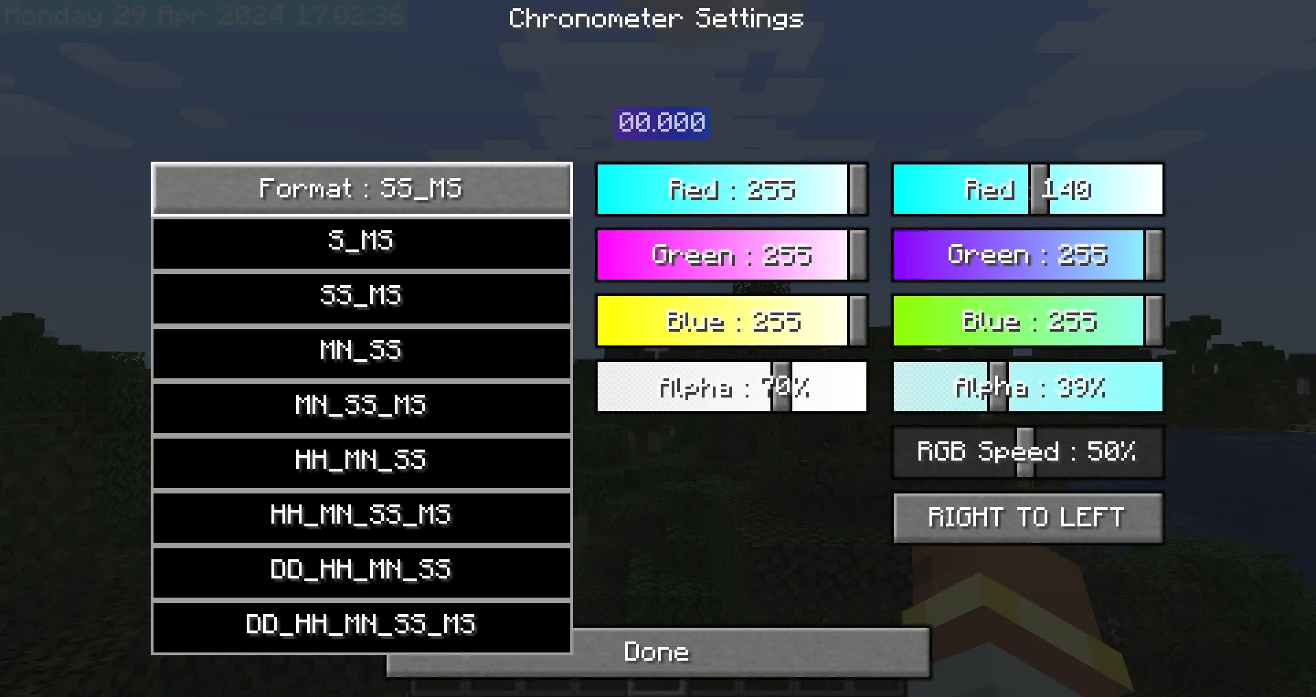 Remind Clock HUD, Моды, Minecraft