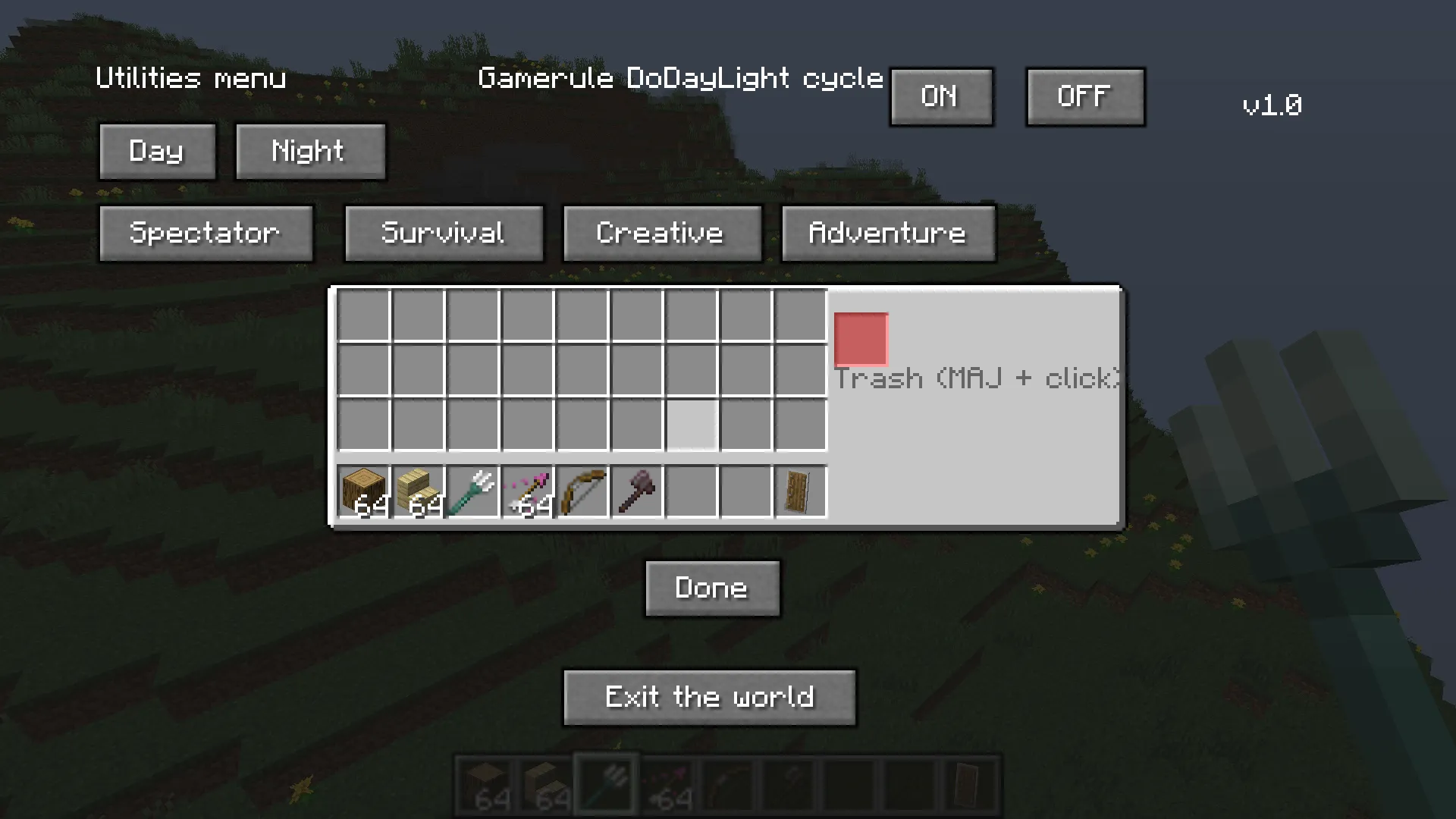 Utilities Menu, Моды, Minecraft