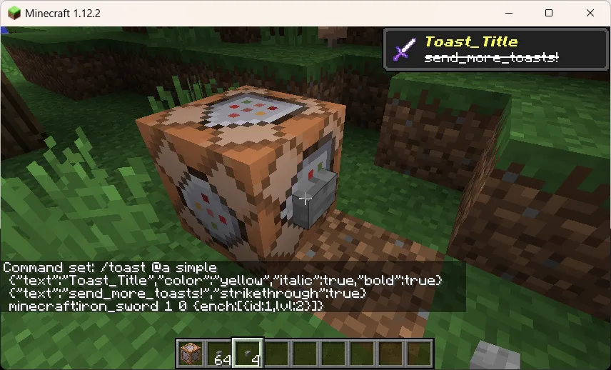 Command Toast — скриншот 1 (Моды, Minecraft)
