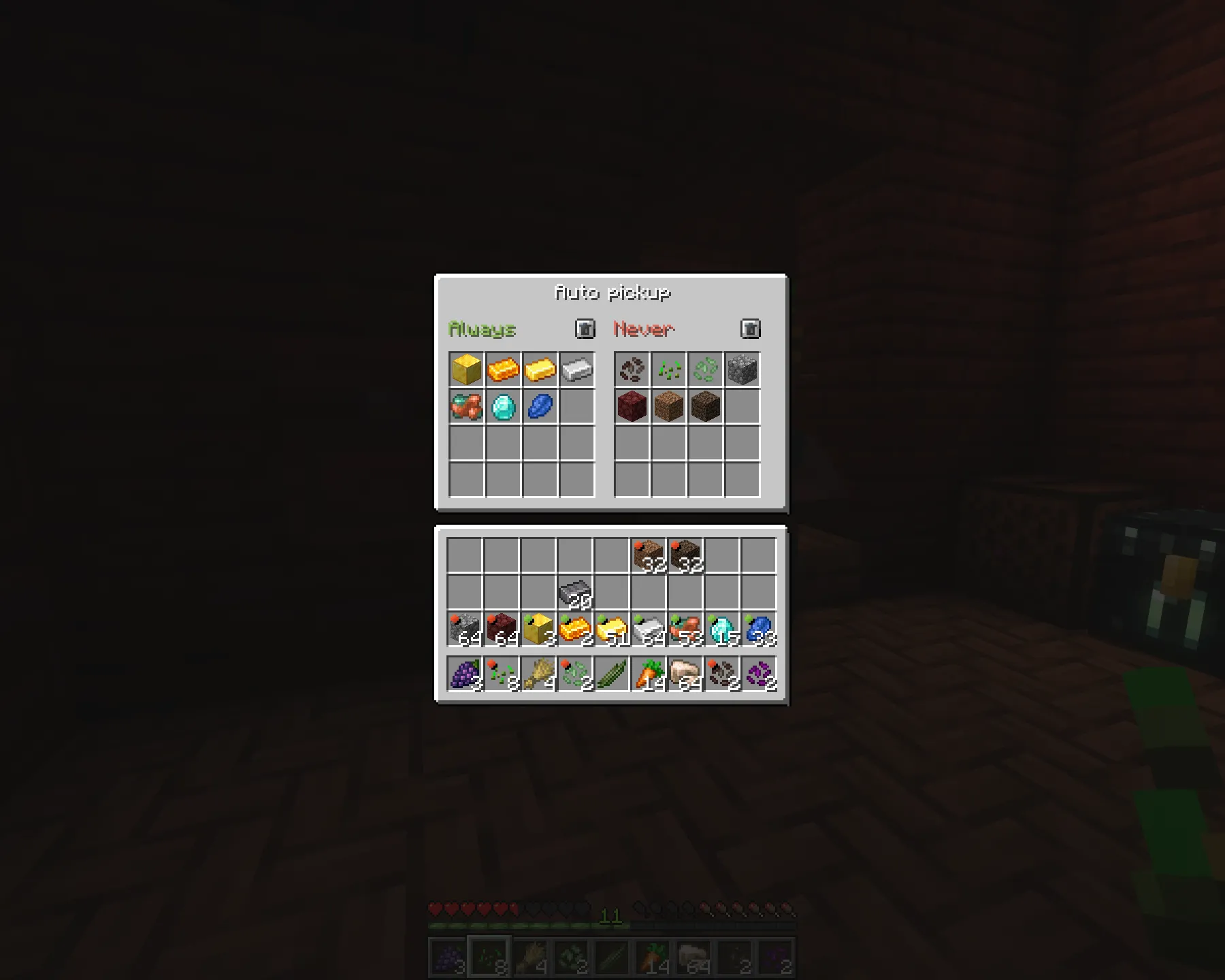 Raw's Advanced item pickup, Моды, Minecraft