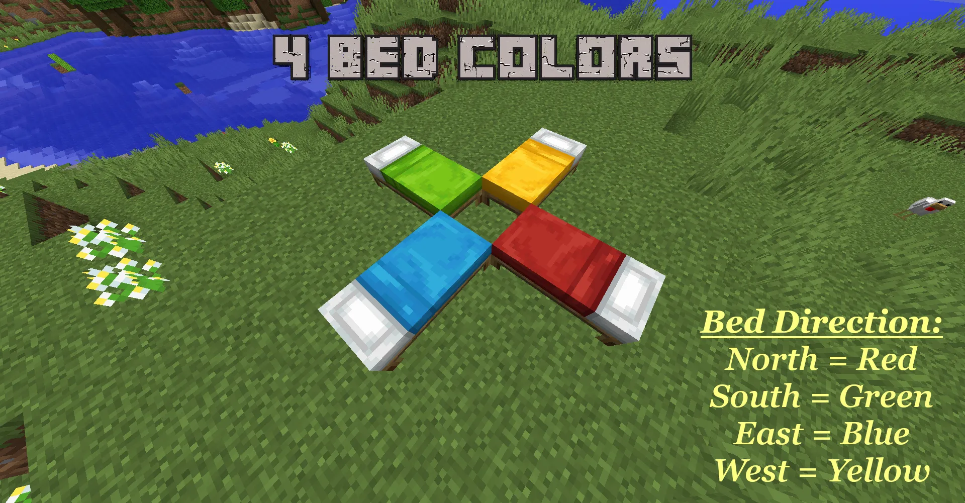 New Default Textures in older Versions + Better Beds, Iron Bars, Glass Pane, Rain Sounds, and more... — скриншот 1 (Текстуры, Minecraft)
