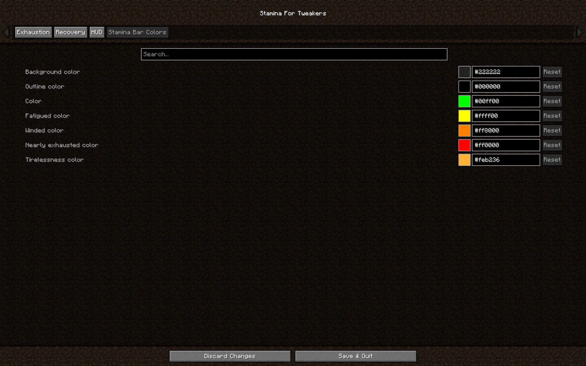 Stamina For Tweakers, Моды, Minecraft