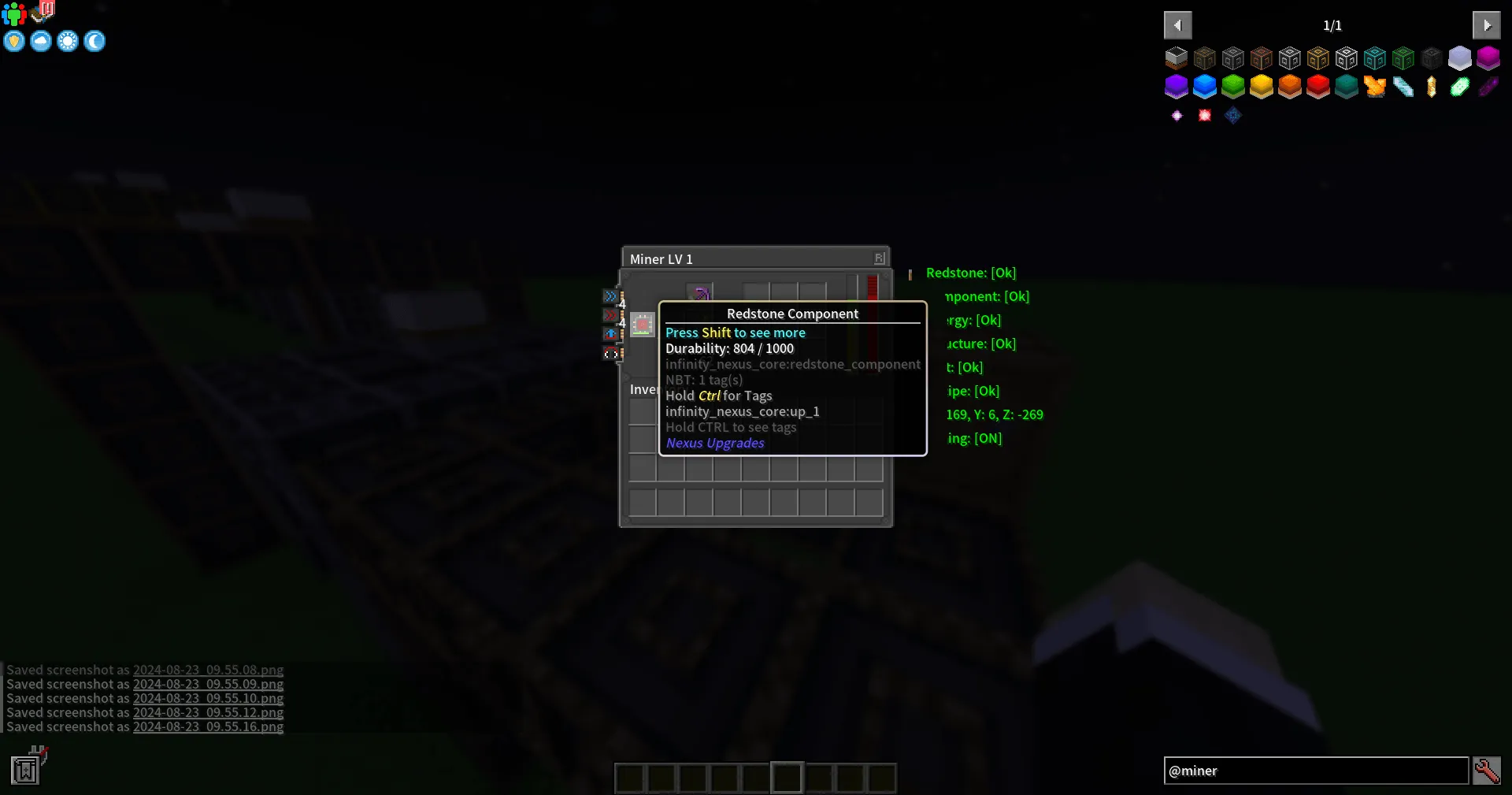 Infinity Nexus Miner, Моды, Minecraft