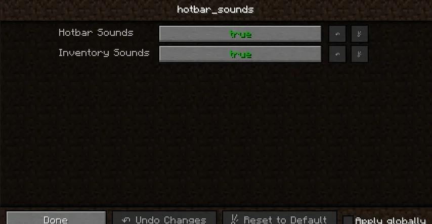 Hotbar sounds, Моды, Minecraft