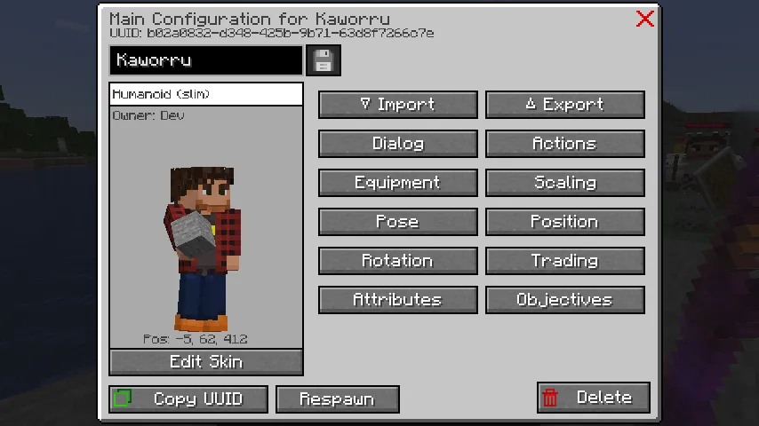 Easy NPC: Config UI, Моды, Minecraft