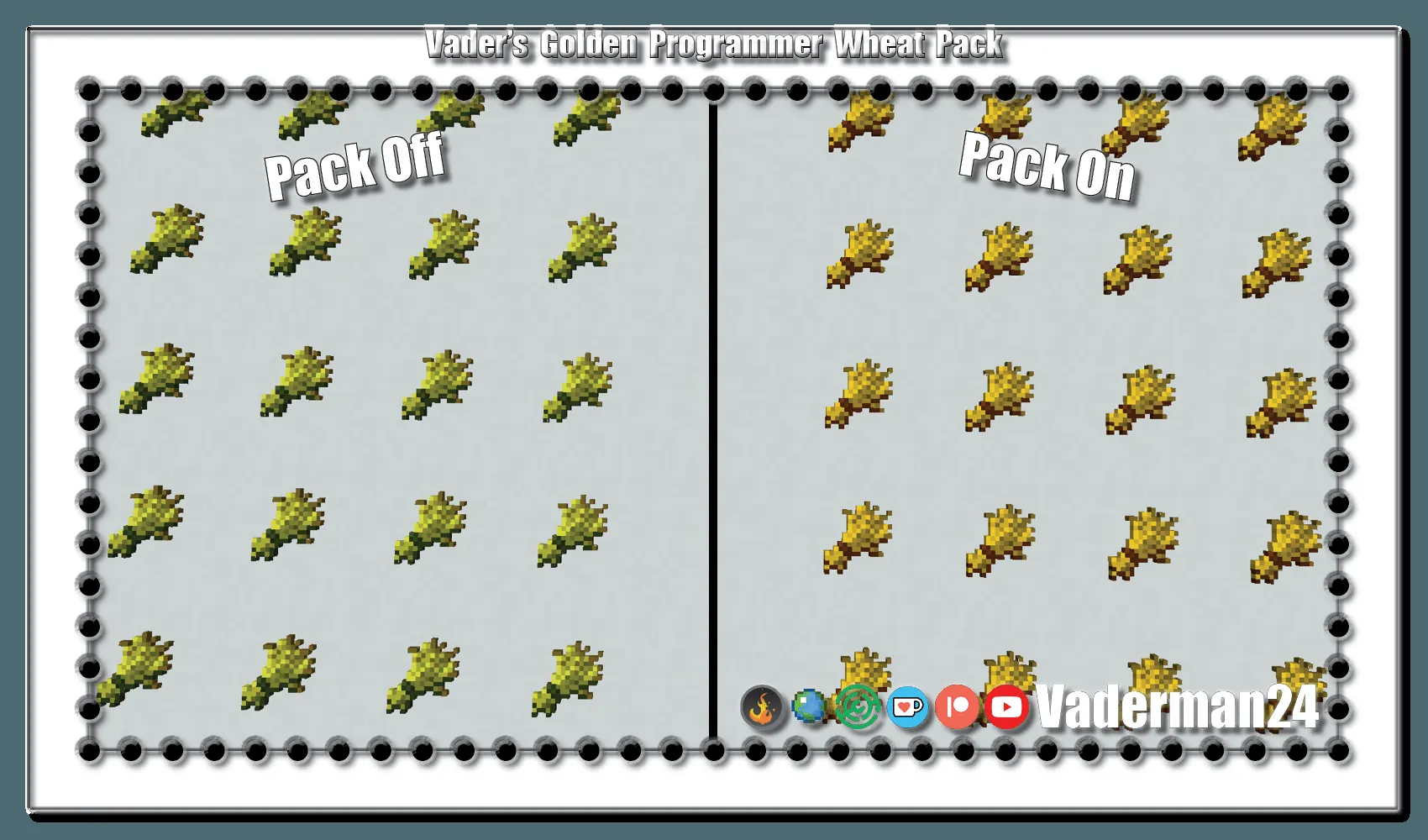 Vader's Golden Programmer Wheat Pack — Wheat Replacement — скриншот 6 (Текстуры, Minecraft)