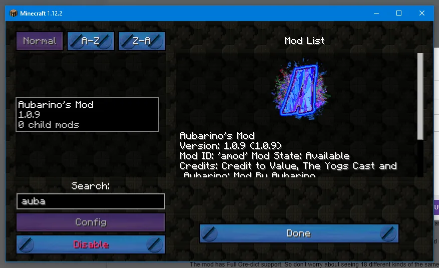 Aubarino's Mod, Моды, Minecraft