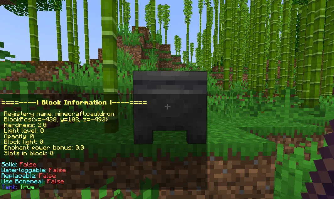 Block Information — скриншот 1 (Моды, Minecraft)