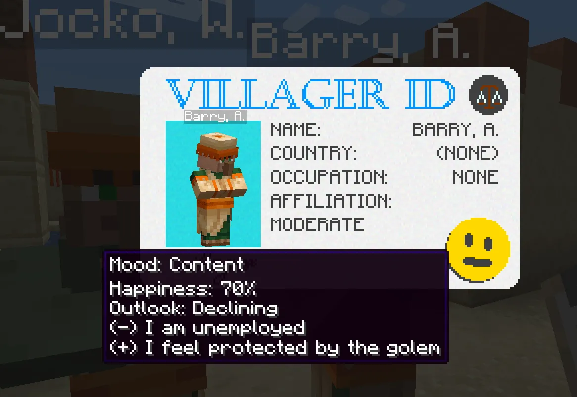Villager Ideology — скриншот 1 (Моды, Minecraft)