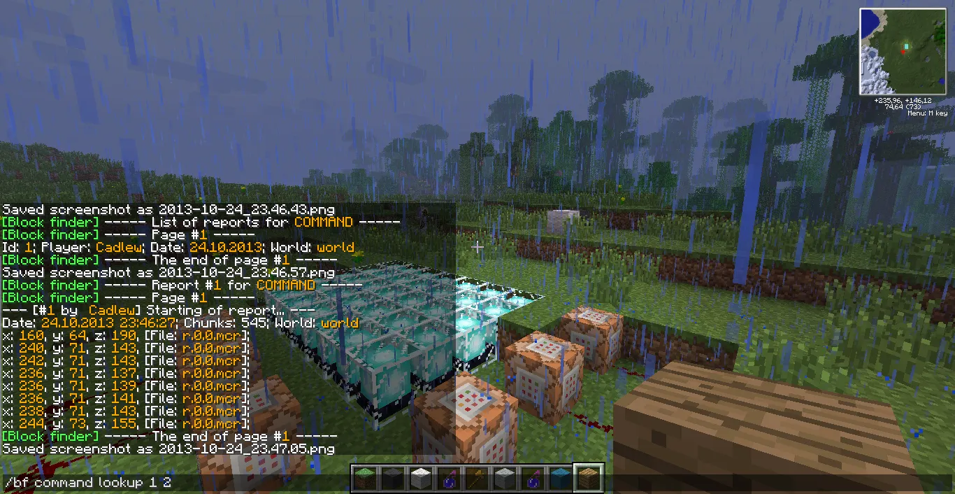 BlockFinder — скриншот 4 (Плагины, Minecraft)