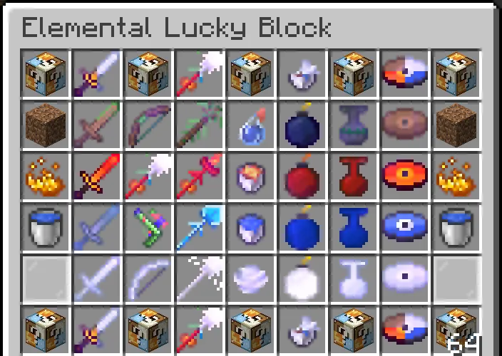 Elemental Lucky Blocks, Кастомизации, Minecraft
