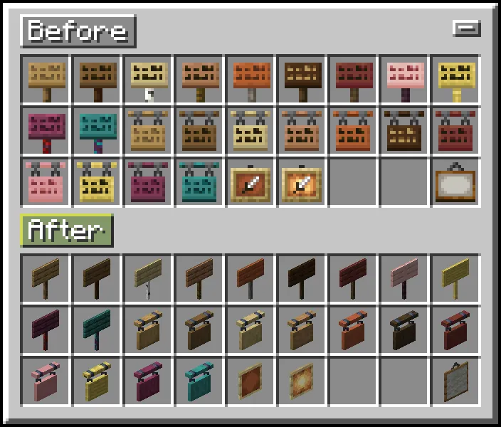 Item Model Consistency, Текстуры, Minecraft