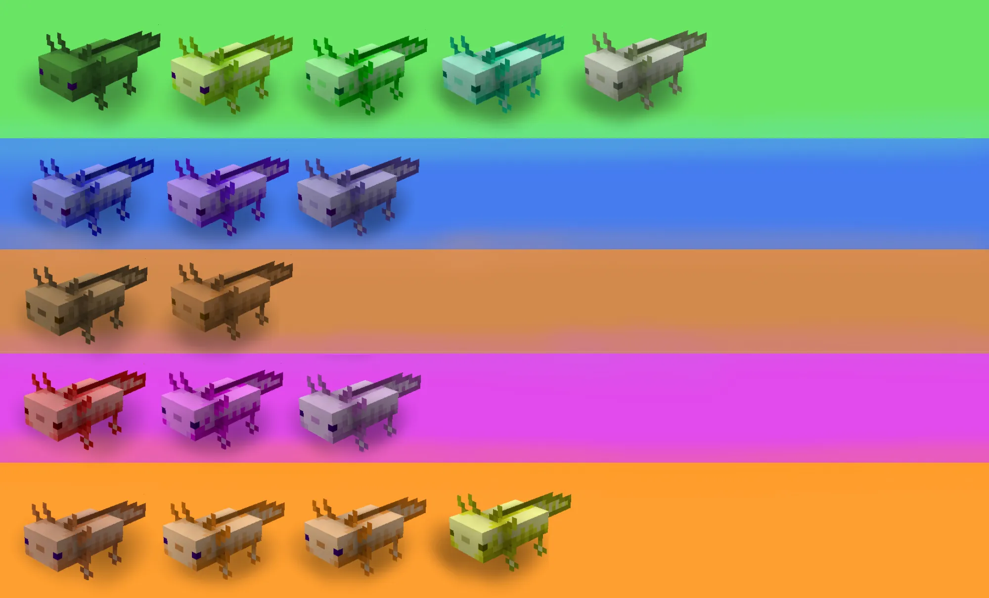 More Axolotl Colors — скриншот 2 (Текстуры, Minecraft)