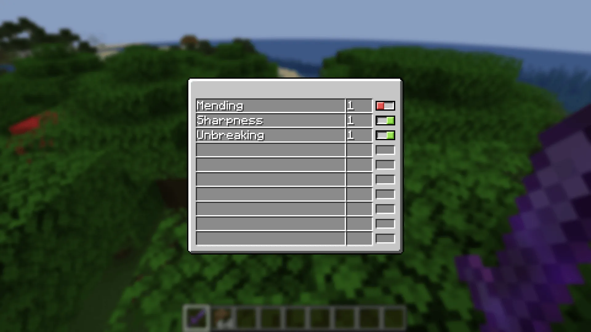 Toggleable Enchantments, Моды, Minecraft