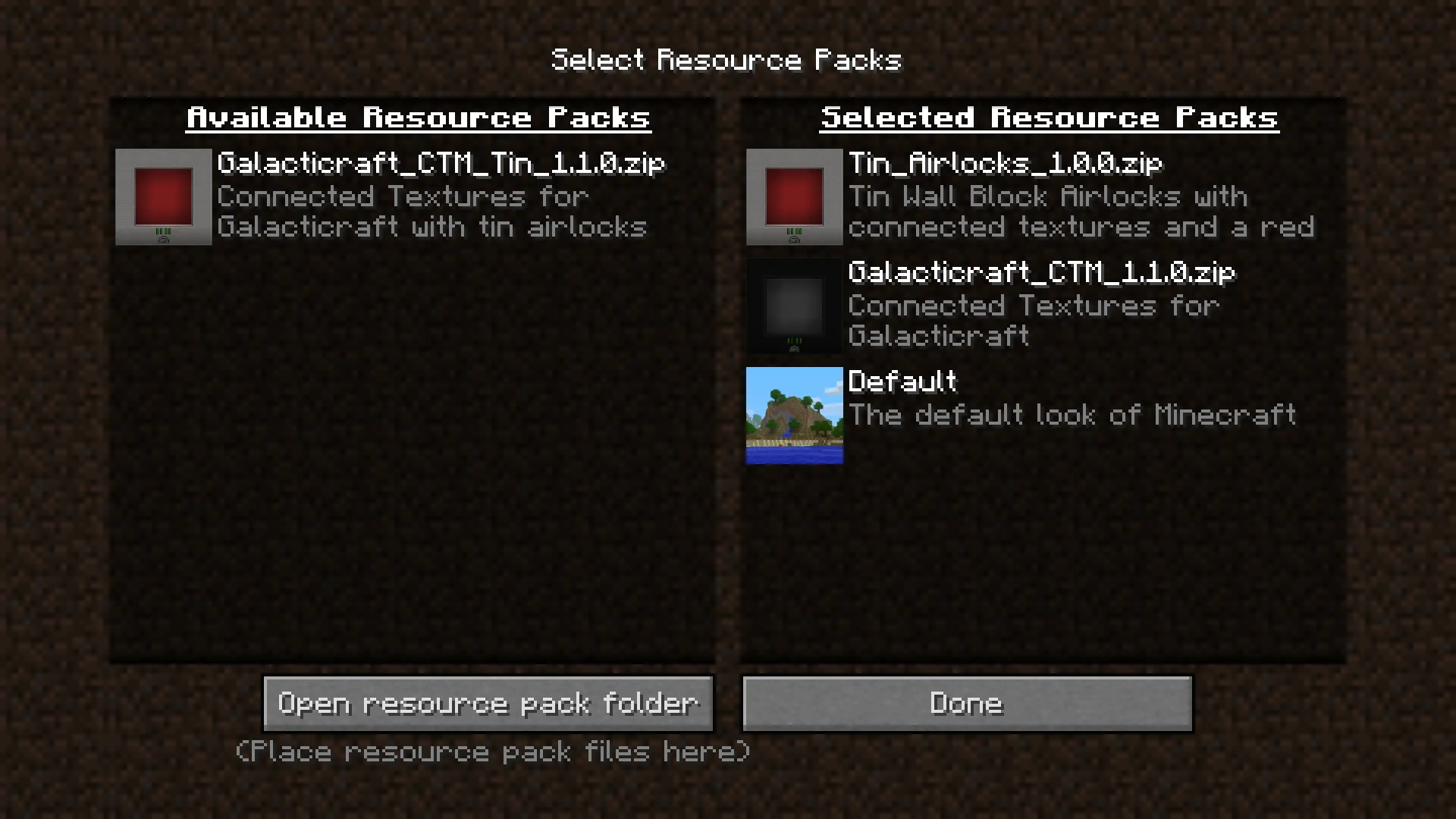 Tin Airlocks, Текстуры, Minecraft