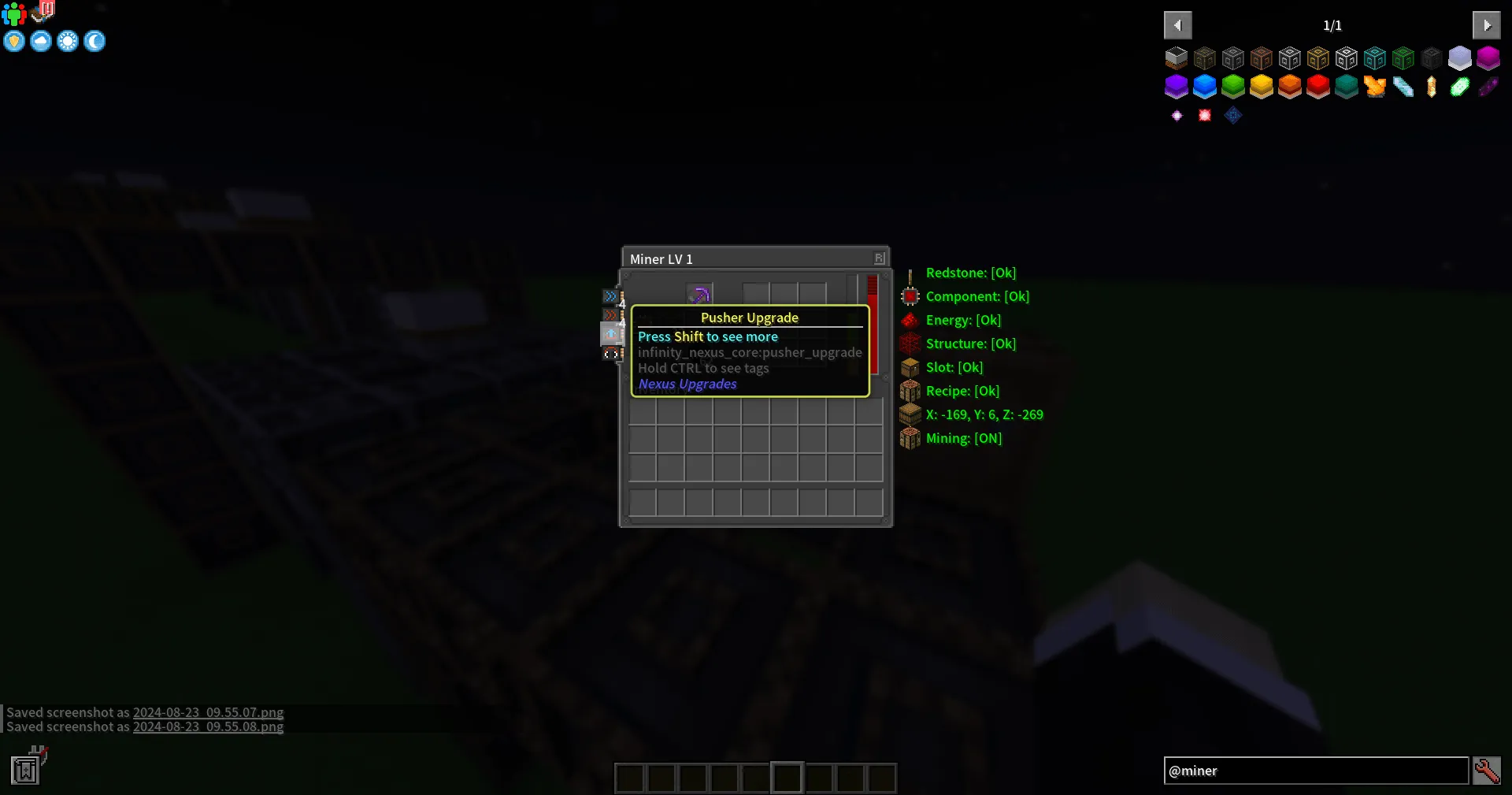 Infinity Nexus Miner, Моды, Minecraft