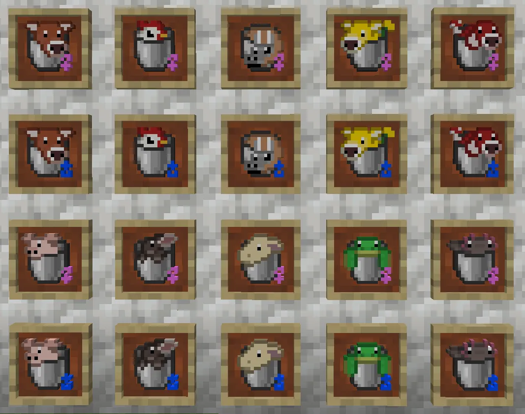Genetic Animals - Get In The Bucket Compat — скриншот 1 (Текстуры, Minecraft)
