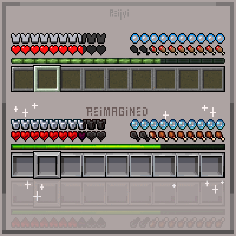 HUD Reimagined — скриншот 1 (Текстуры, Minecraft)
