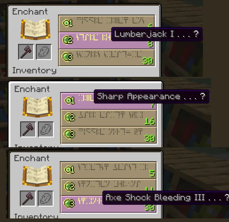 Erdmen's Axe Enchantments — скриншот 1 (Моды, Minecraft)