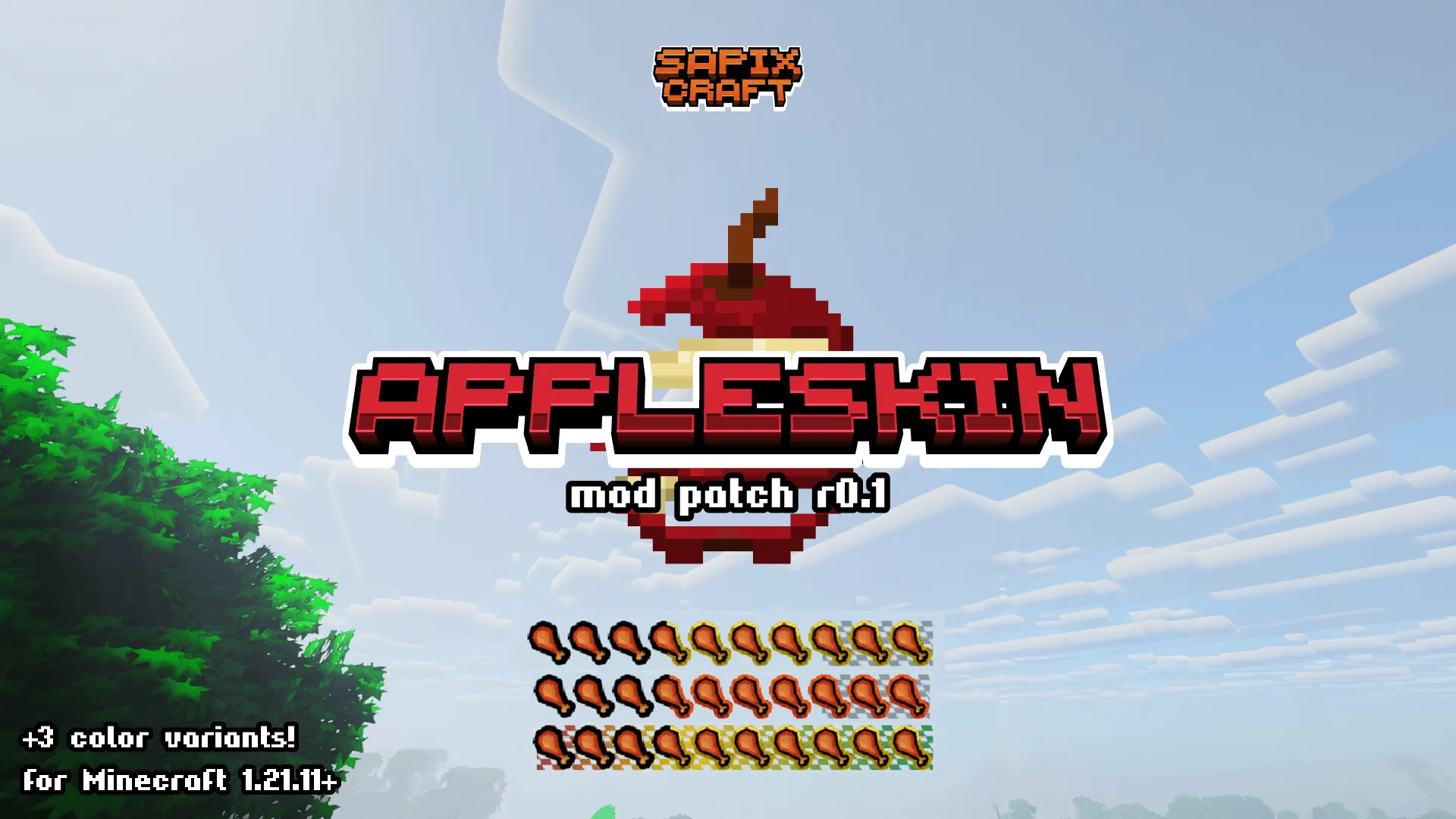 Appleskin x Sapixcraft Support — скриншот 1 (Текстуры, Minecraft)