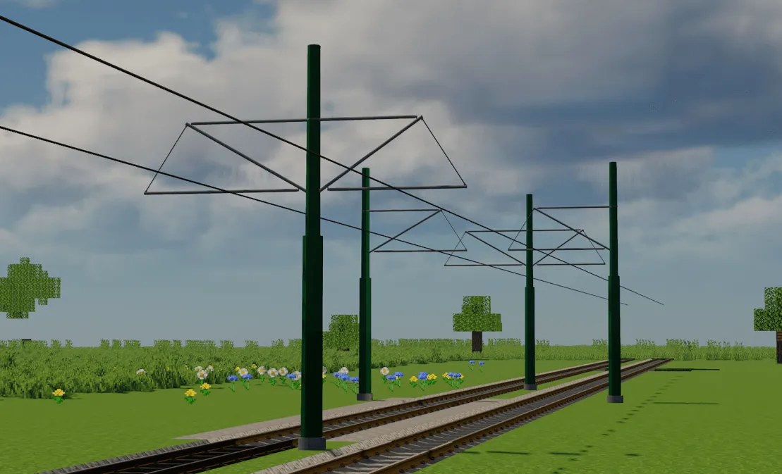 Tram Rails & Poles Pack By Krzysiek5757 [Immersive Railroading] — скриншот 6 (Дата-паки, Minecraft)