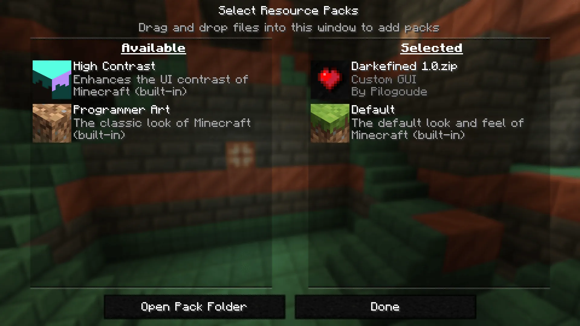 Darkefined, Текстуры, Minecraft