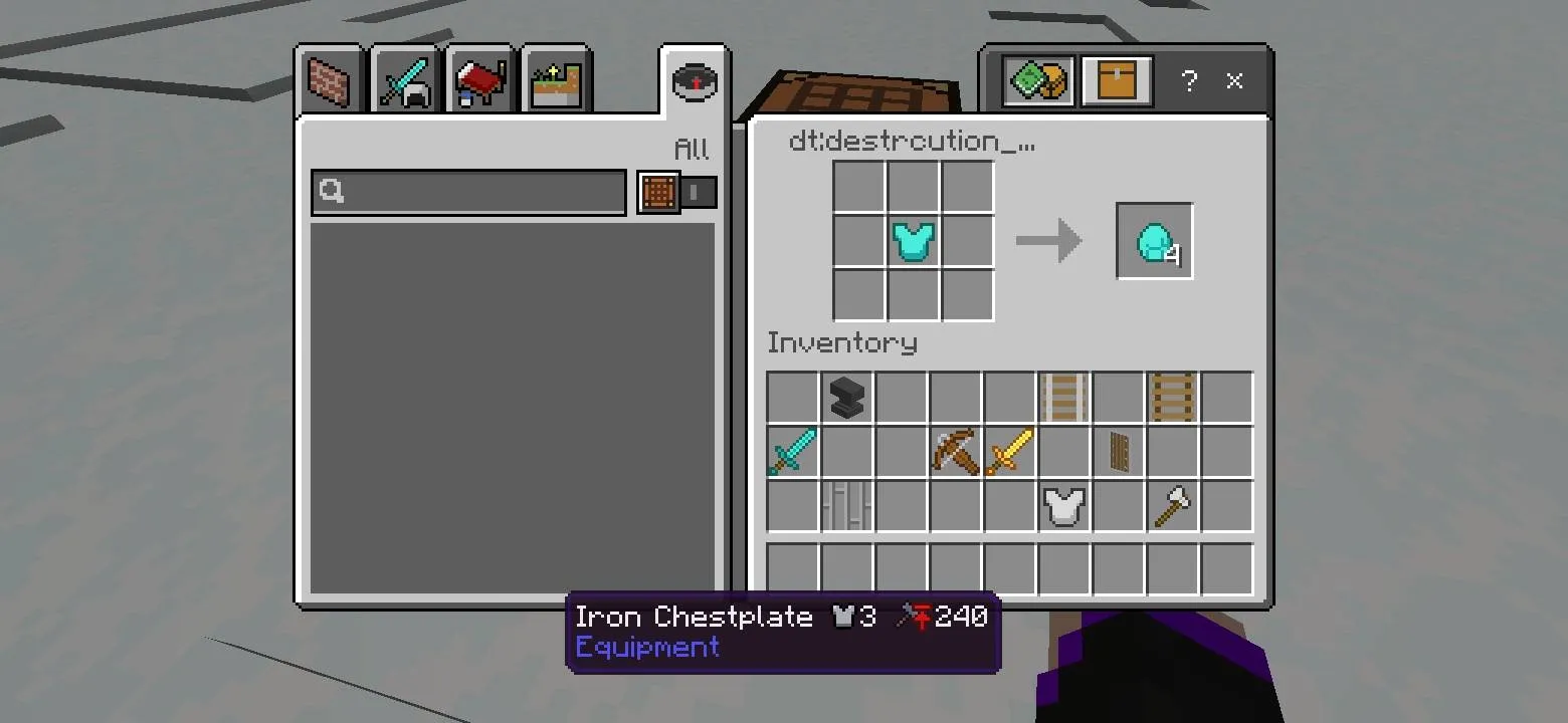 Uncrafting, Аддоны, Minecraft