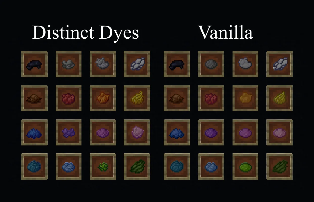 Distinct Dyes, Текстуры, Minecraft