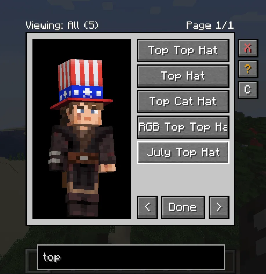 Hats (Classic), Моды, Minecraft