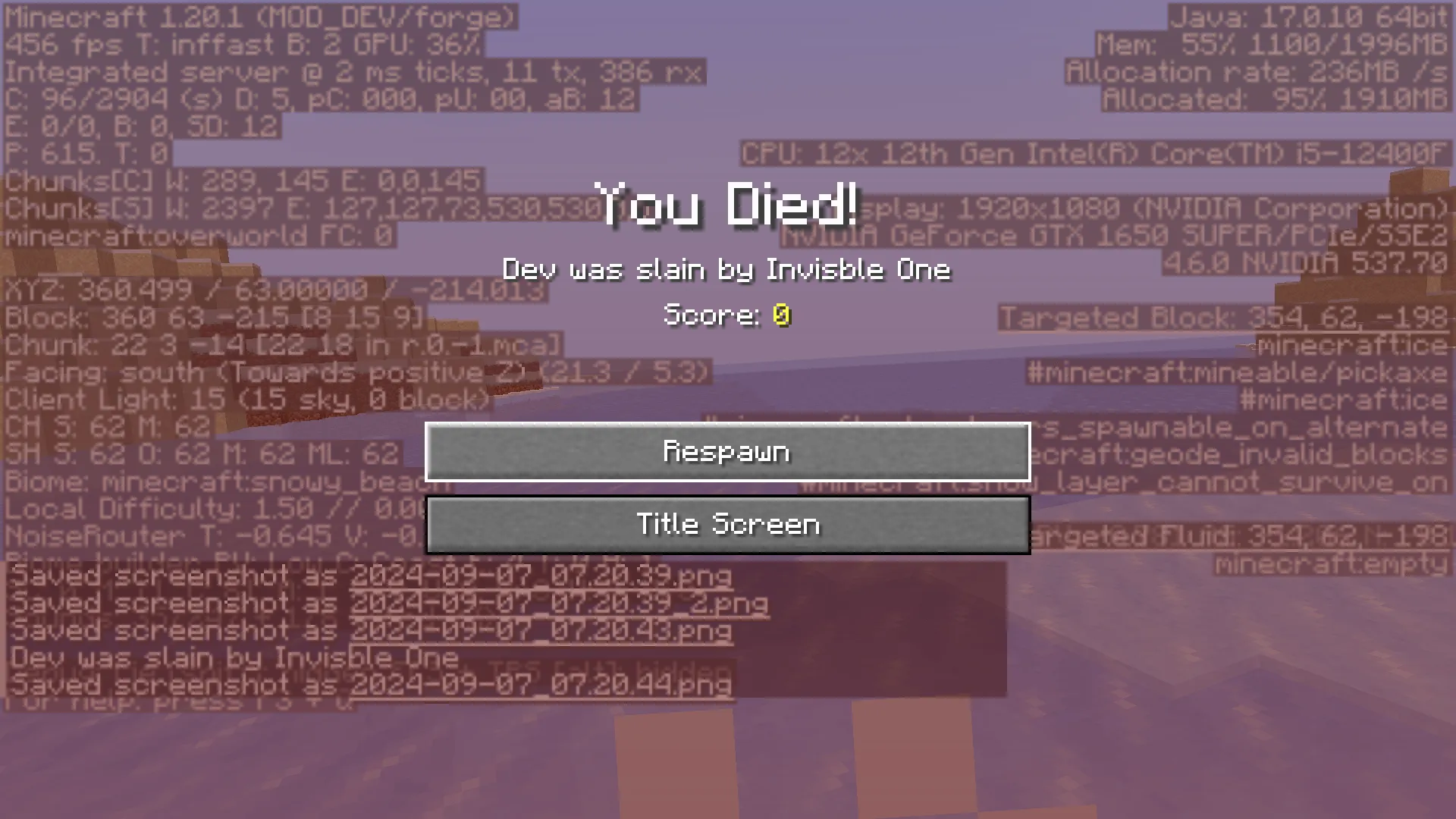 The invisble one, Моды, Minecraft