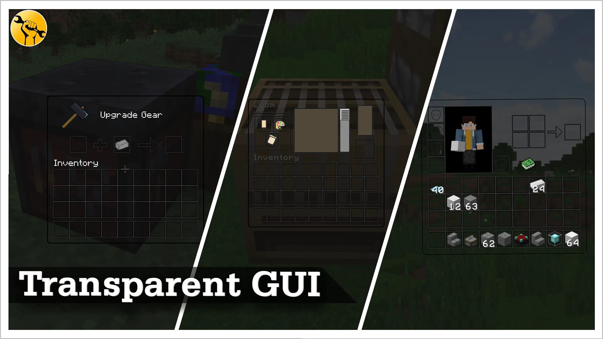 Transparent HUD | UI | GUI - Insanux — скриншот 1 (Текстуры, Minecraft)
