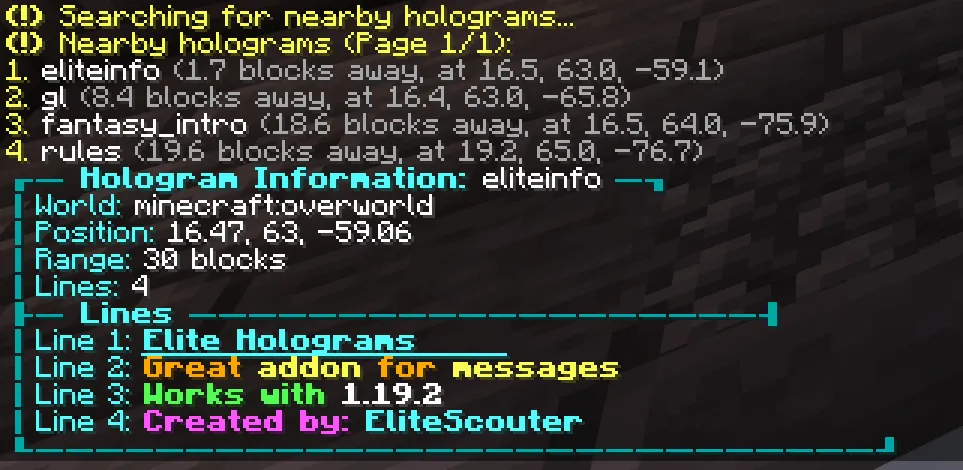 Elite Holograms, Моды, Minecraft