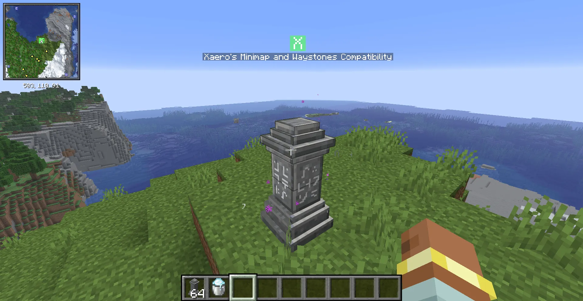 Xaero's Minimap and Waystones Compatibility — скриншот 1 (Моды, Minecraft)