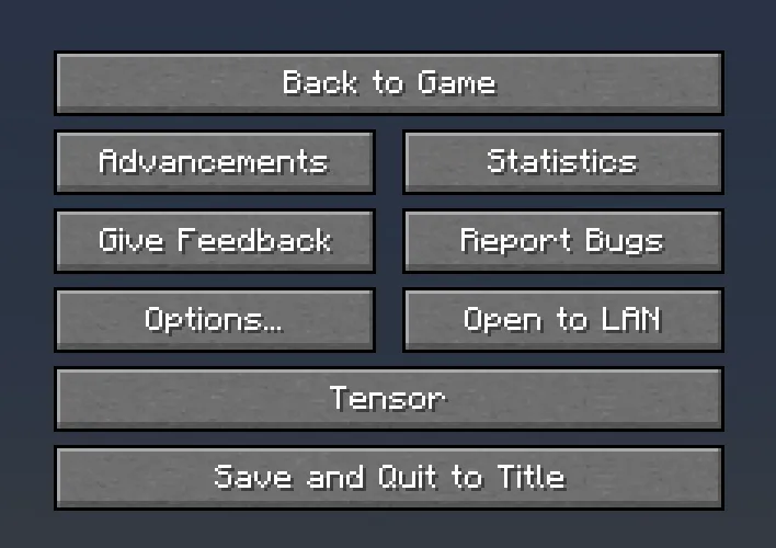 Tensor, Моды, Minecraft