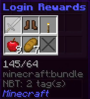 DarkStarter - Starter Items (Login Rewards) (Fabric/Forge) — скриншот 1 (Моды, Minecraft)