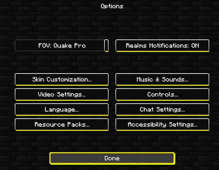 Only yellow gui, Текстуры, Minecraft