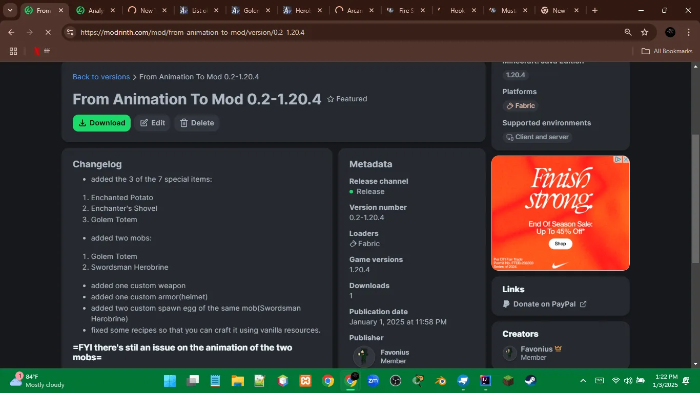 From Animation To Mod — скриншот 1 (Моды, Minecraft)