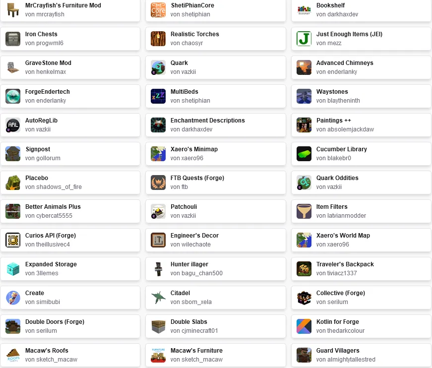 Big Kleinefee come alives, Модпаки, Minecraft