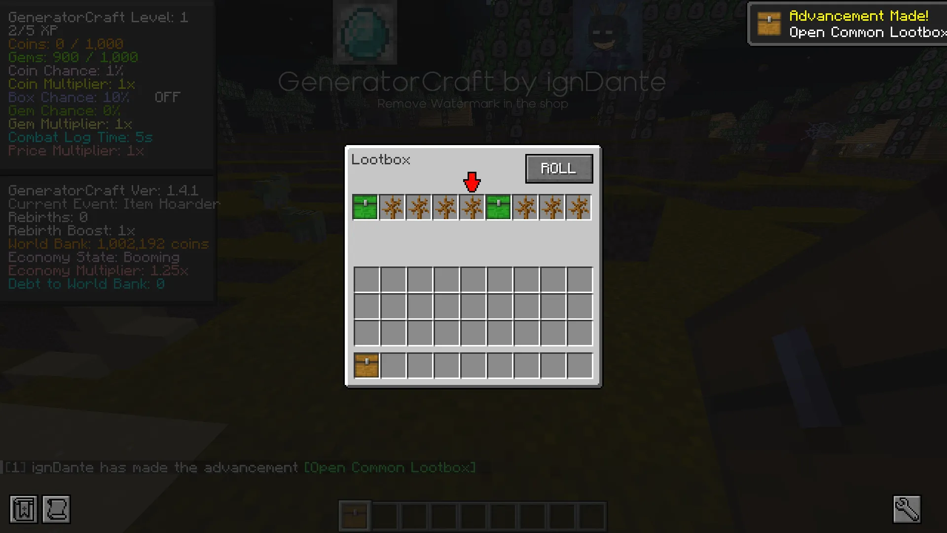 GeneratorCraft - Lootboxes, Gambling, RNG, Economy, Моды, Minecraft