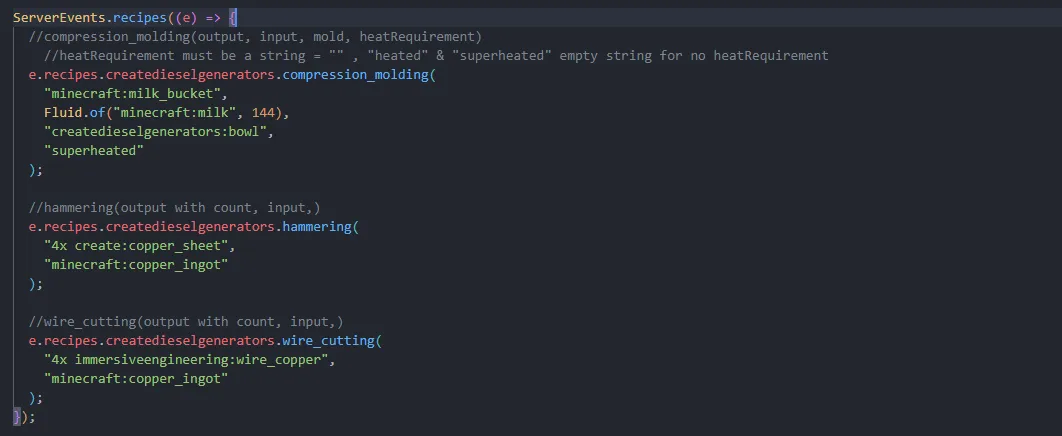 KubeJS Diesel Generators, Моды, Minecraft