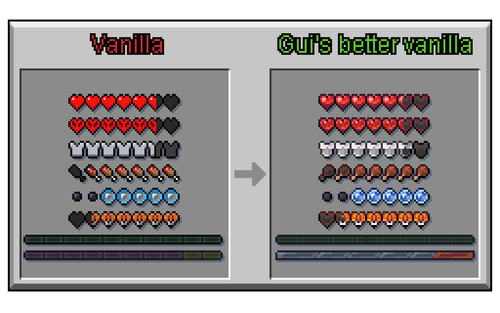 Gui's Better Vanilla, Текстуры, Minecraft