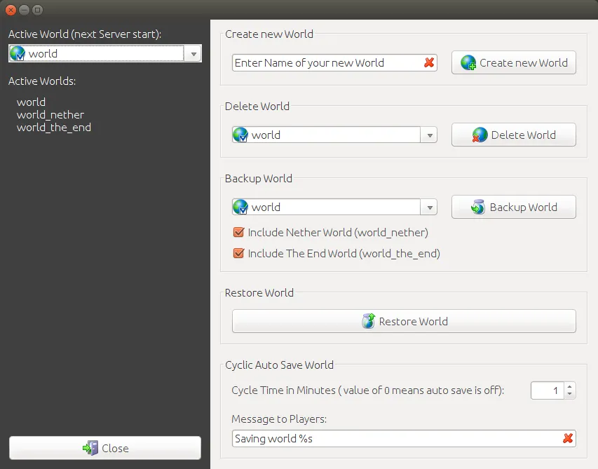 oLL's Server GUI, Плагины, Minecraft