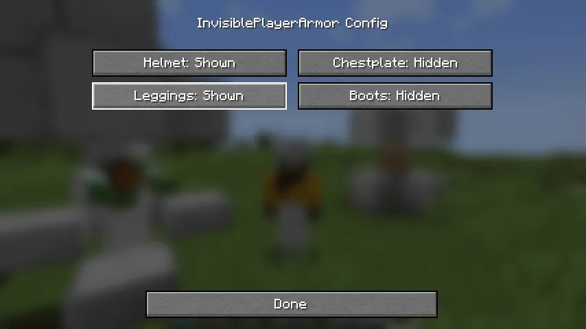 Invisible Player Armor, Моды, Minecraft