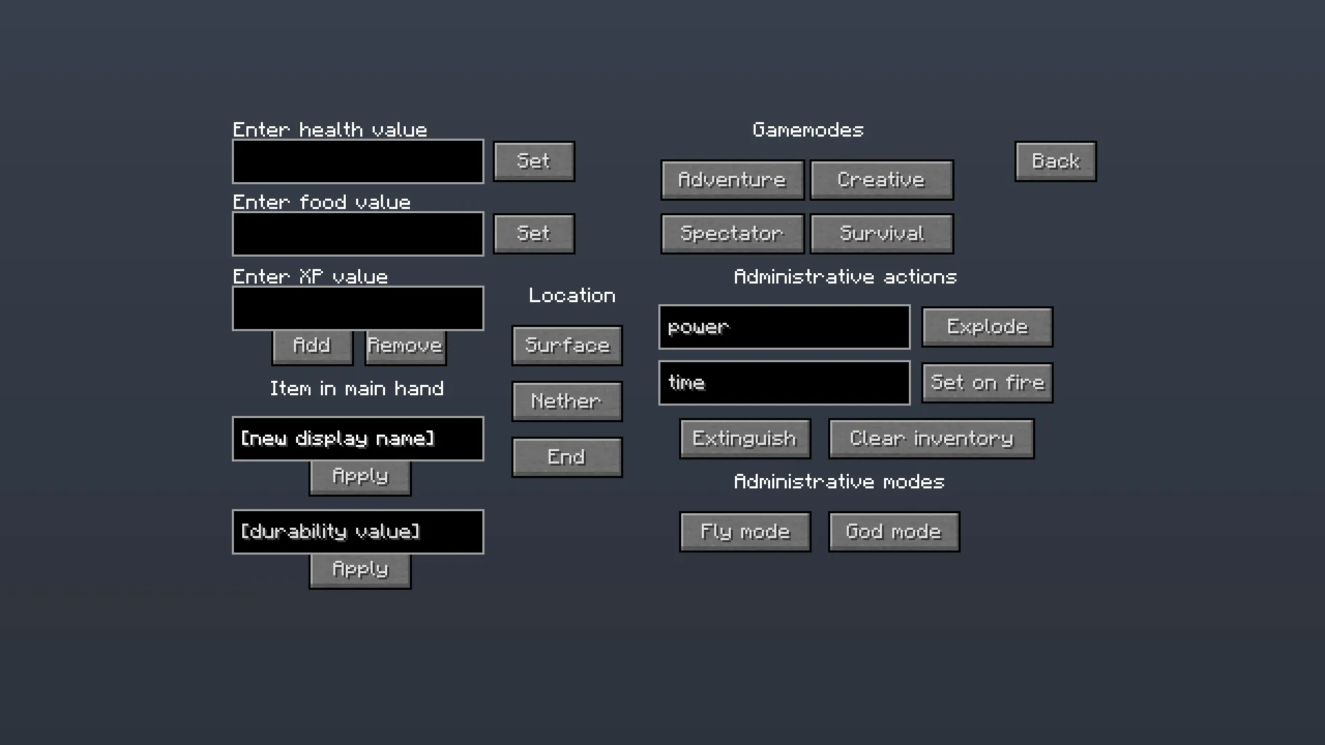 Egorich's Admin Panel, Моды, Minecraft
