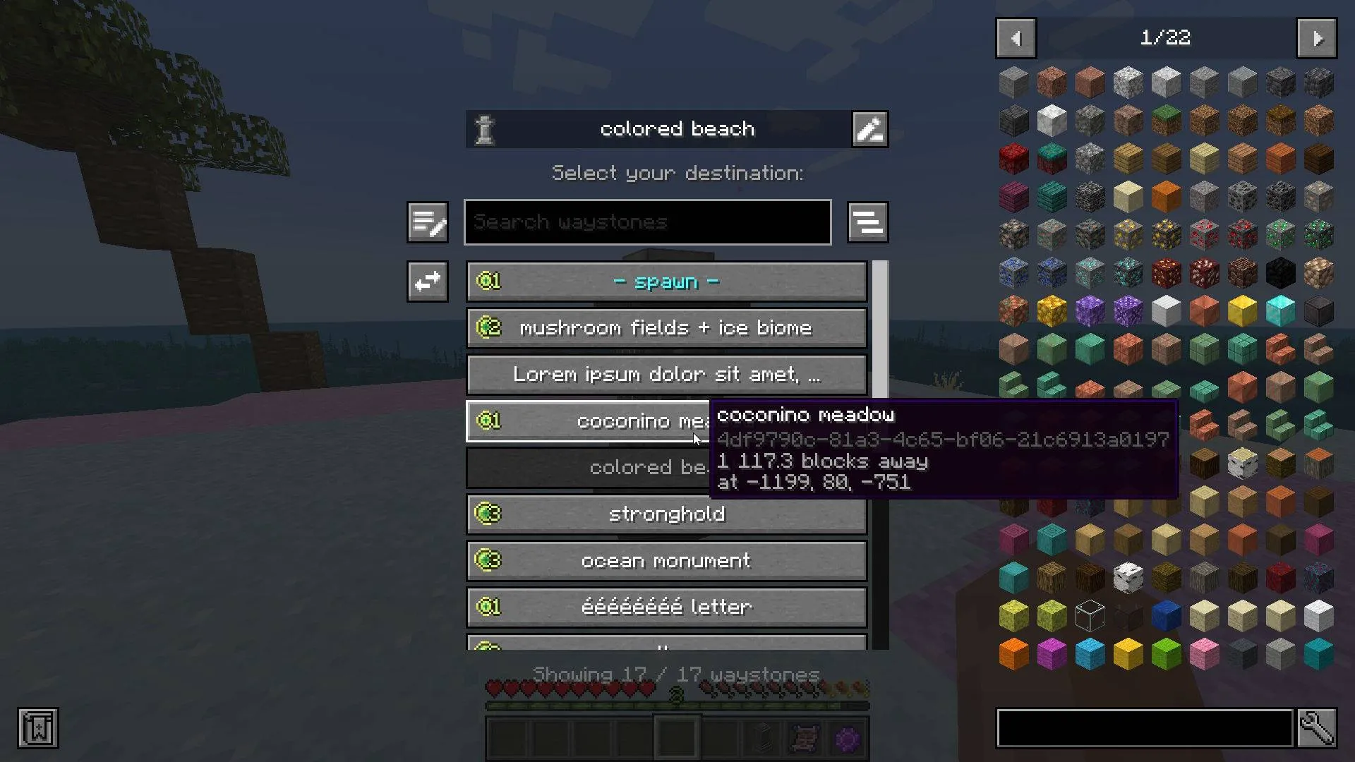 Better Waystones Menu — скриншот 2 (Моды, Minecraft)