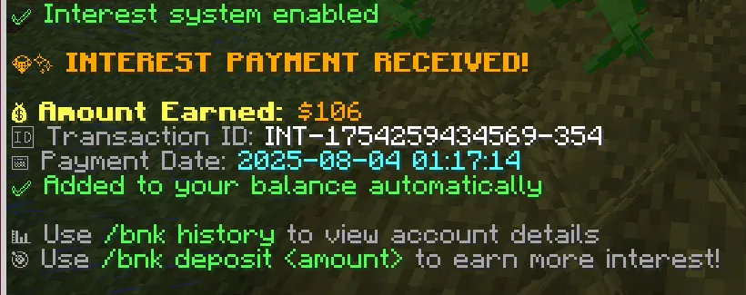 BnkSystem — скриншот 4 (Плагины, Minecraft)